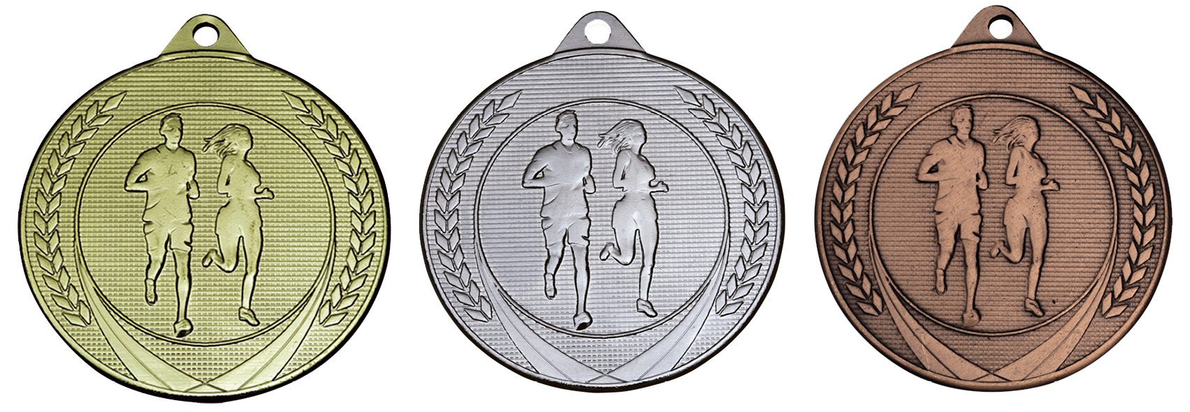 Hardlopen ME627 Medaille Ø 50 mm goud-zilver-brons Complee